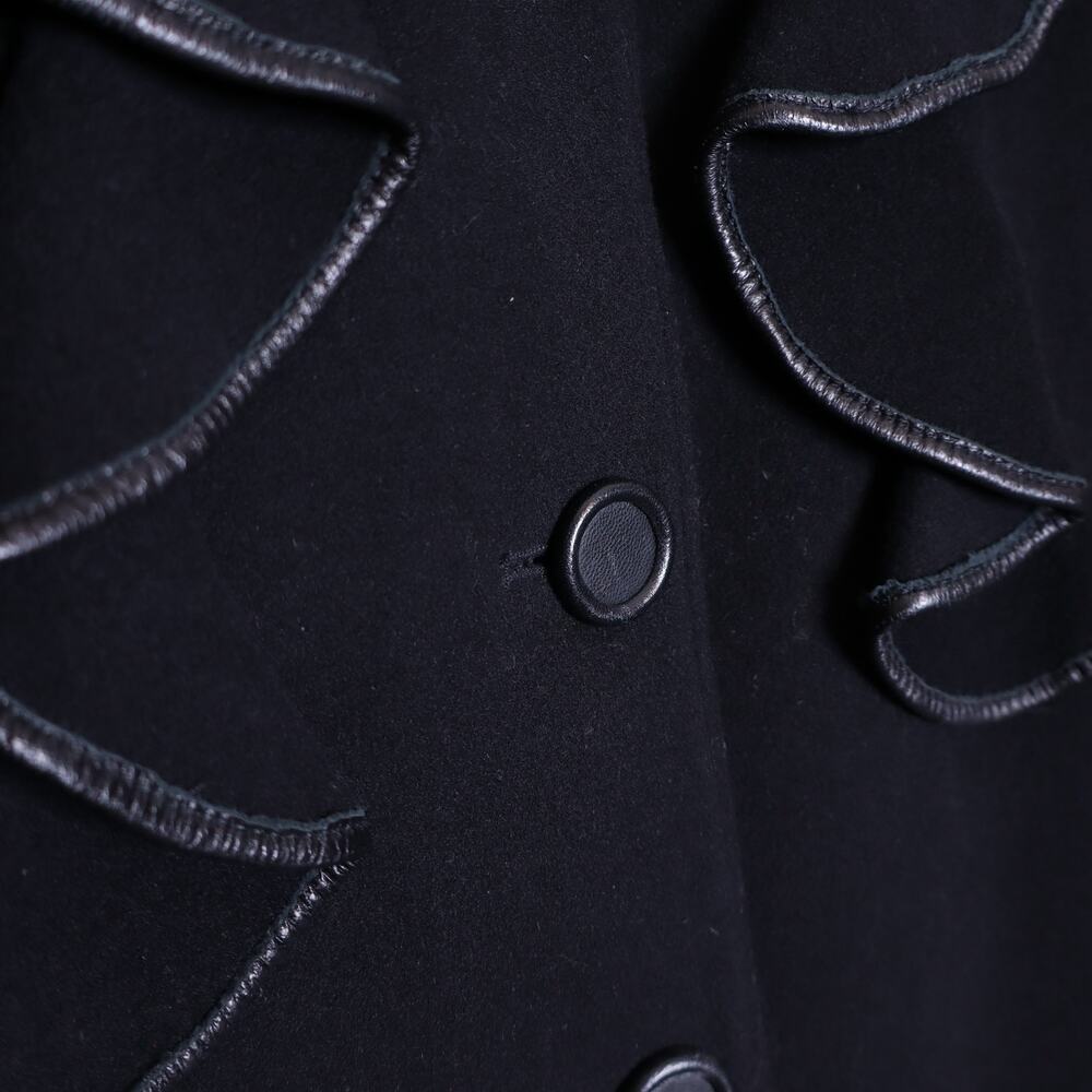7 For All Mankind Black Women's Wool Coat - Picture 6 of 11